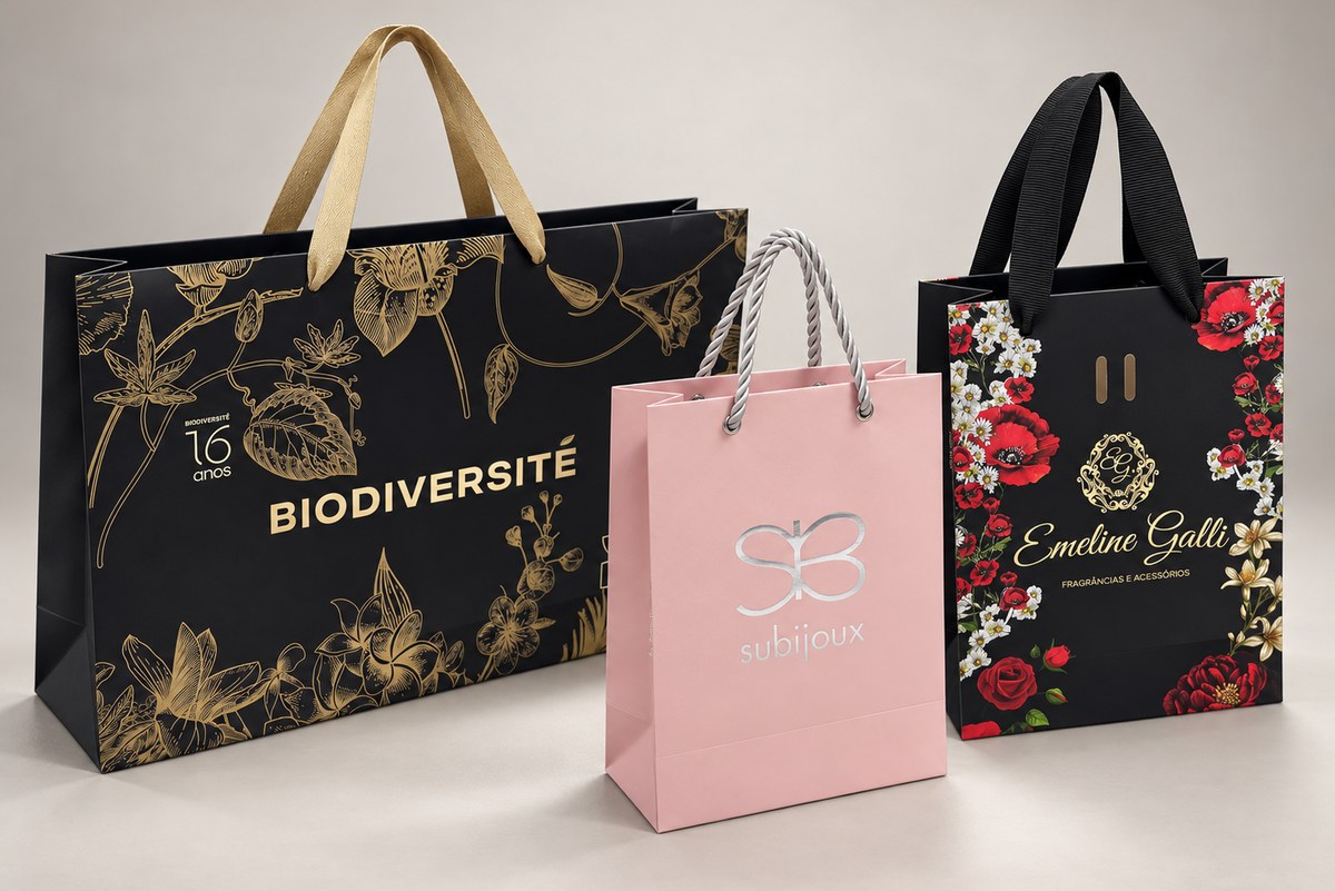Sacolas premium personalizadas - Gráfica Porto Belo